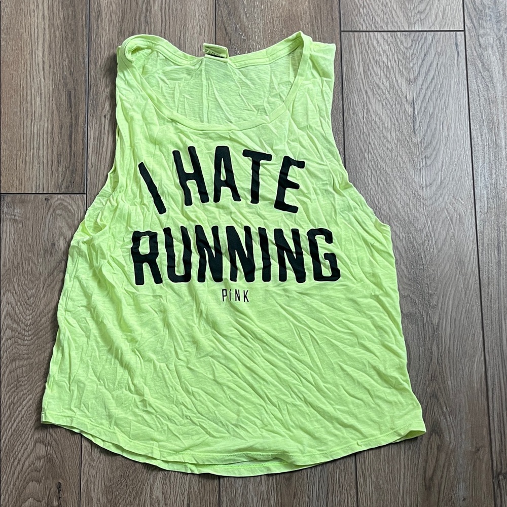 PINK Victoria's Secret Lime Green Muscle Tee